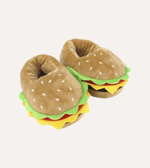 Zapatillas Infantiles de Hamburguesa de Peluche