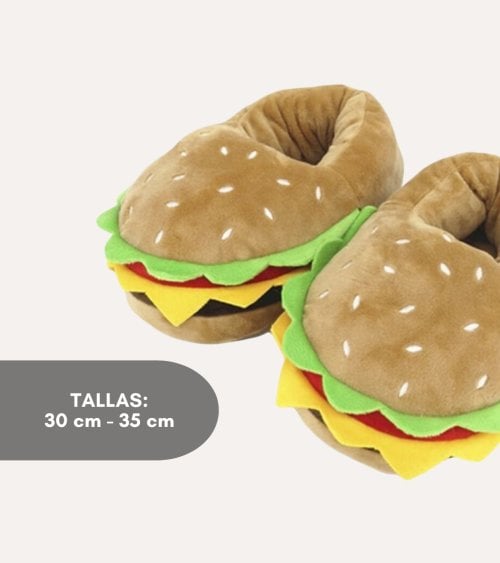 Zapatillas Infantiles de Hamburguesa de Peluche