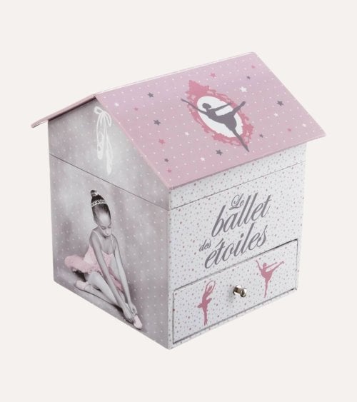 Caja Musical Infantil con Bailarina de Papel y Cartón