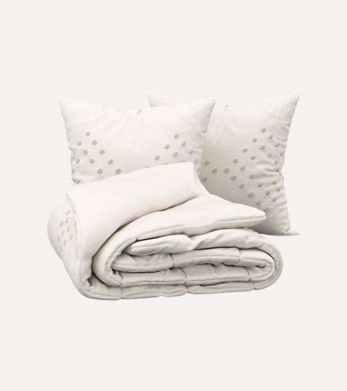 Juego de Sabanas de Algodón Lavado y Acolchado