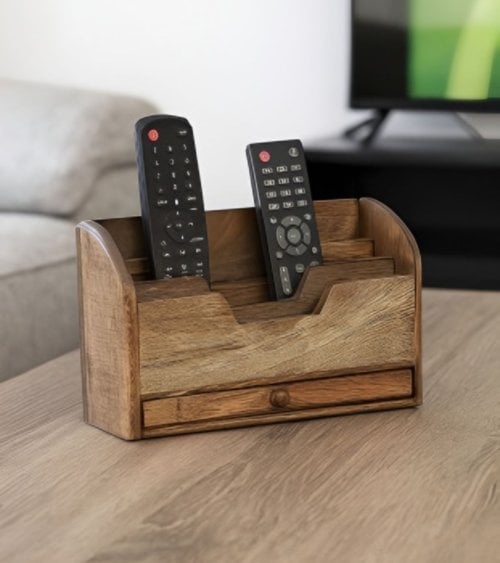 Organizador Vertical para Escritorio de Madera de Mango