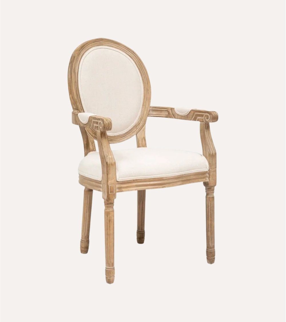 Silla de Comedor Cléon de Madera y Lino