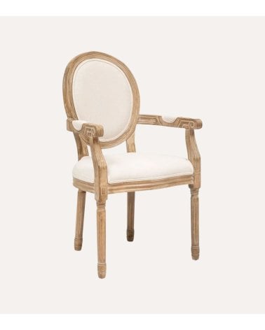 Silla de Comedor Cléon de Madera y Lino