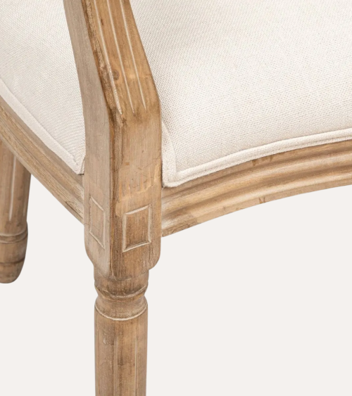 Silla de Comedor Cléon de Madera y Lino