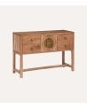 Consola Jiling de 2 puertas y 4 cajones de Madera de Acacia
