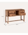 Consola Jiling de 2 puertas y 4 cajones de Madera de Acacia