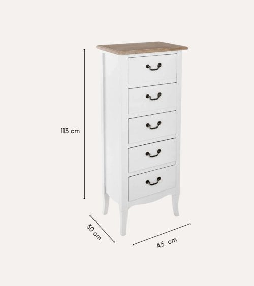 Sinfonier Chrysa de 5 Cajones de MDF