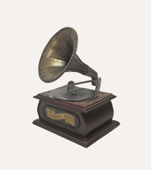 Hucha Gramáfono Decorativo de Metal