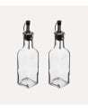 Set de Botellas Vinagrera y Aceitera de Cristal