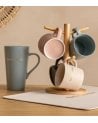 Set de 4 Tazas Mug Belle Journeé con Soporte