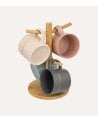 Set de 4 Tazas Mug Belle Journeé con Soporte