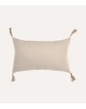 Cojín Rectangular Borlas de Yute y Algodón
