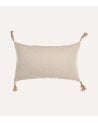 Cojín Rectangular Borlas de Yute y Algodón