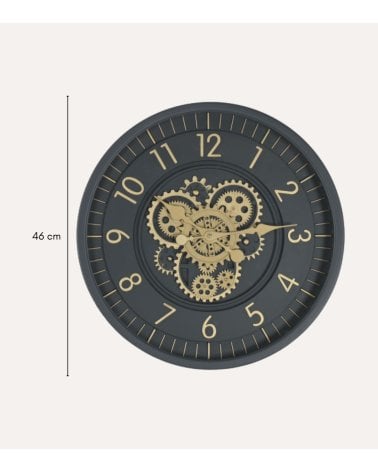Reloj de Pared Mecanismo Dorado de Hierro