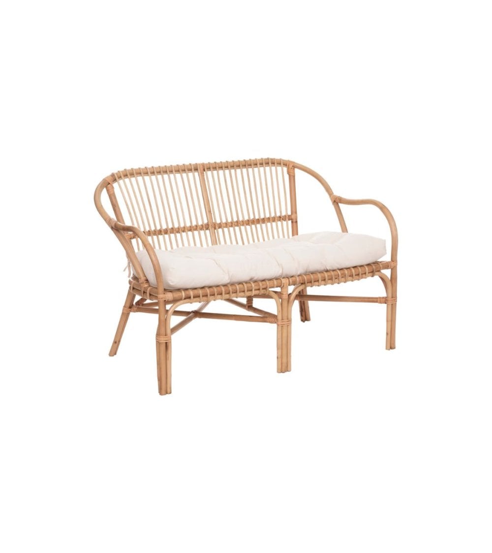 Sillón de Dos Plazas de Ratán con Cojín Incluido-2