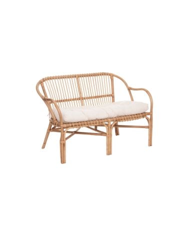 Sillón de Dos Plazas de Ratán con Cojín Incluido-2