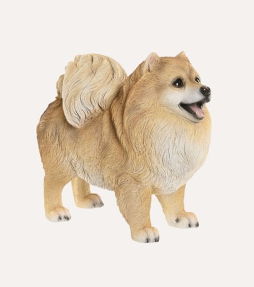 Figura Decorativa Perro Pomerania de Resina