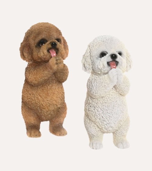 Figura Decorativa Perro Caniche de Resina