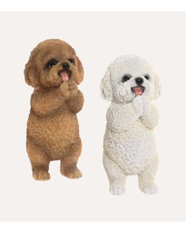 Figura Decorativa Perro Caniche de Resina