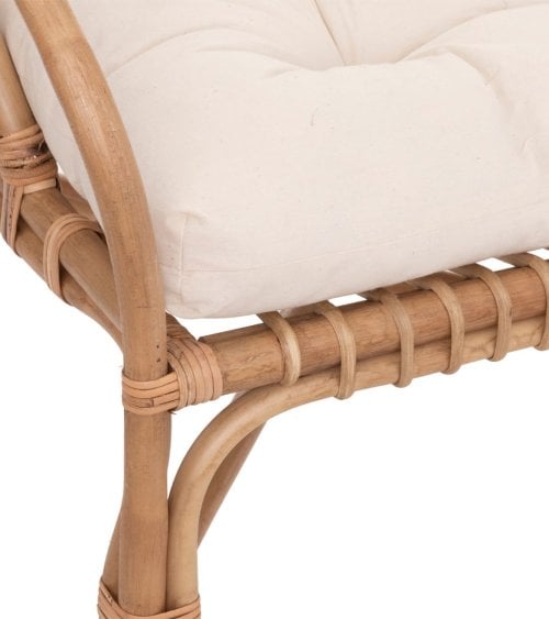 Sillón de Dos Plazas de Ratán con Cojín Incluido-3
