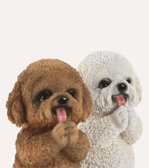 Figura Decorativa Perro Caniche de Resina