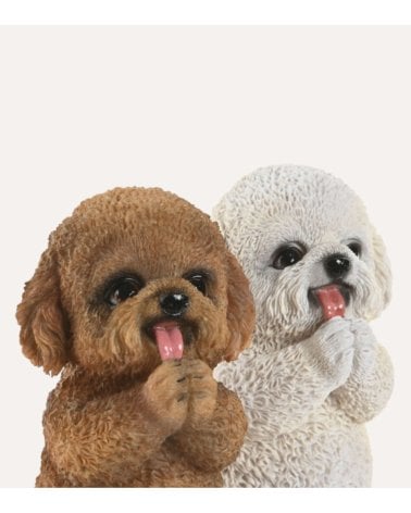 Figura Decorativa Perro Caniche de Resina