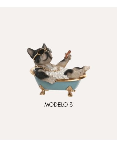 Figura Decorativa Animal en Bañera de Resina