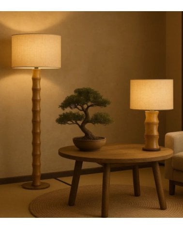 Lámpara de Pie Zen de Bambú y Yute