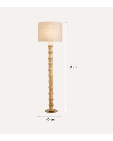 Lámpara de Pie Zen de Bambú y Yute