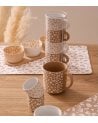 Set de 4 Tazas Leopardo con Soporte