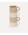 Set de 4 Tazas Leopardo con Soporte