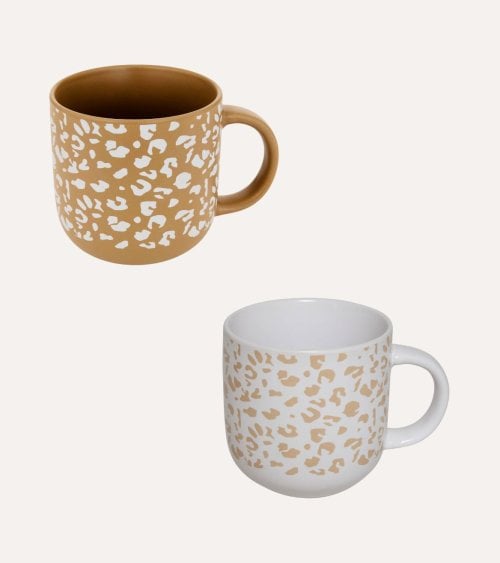 Taza Jumbo Leopardo de Cerámica