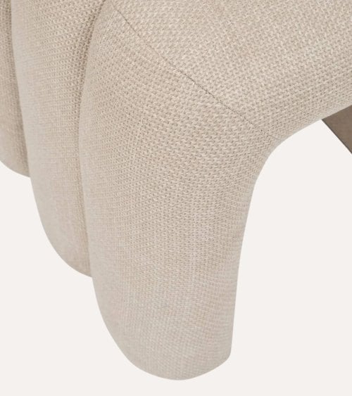 Puff Sisco de Tela y Madera Contrachapada