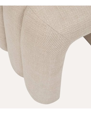 Puff Sisco de Tela y Madera Contrachapada