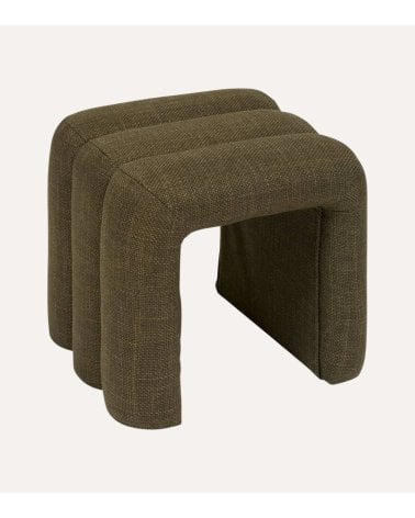 Puff Sisco de Tela y Madera Contrachapada