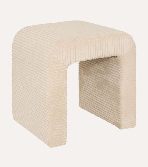 Puff Sevi Acanalado de Madera de Pino