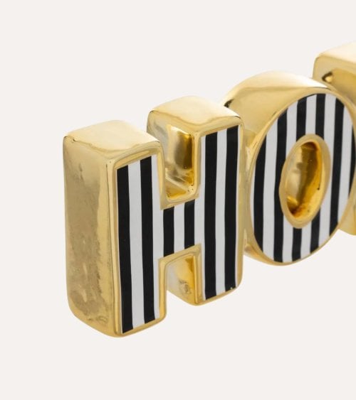 Figura Decorativa Home a Rayas de Cerámica