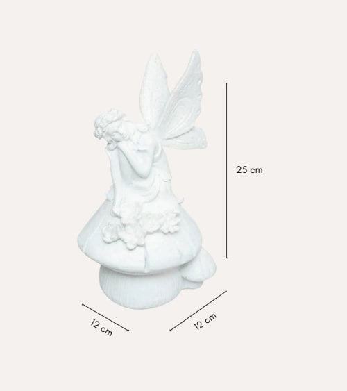 Figura Decorativa Hada Sentada de Poliresina