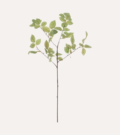 Rama Hoja de Rosal Decorativa de Plástico