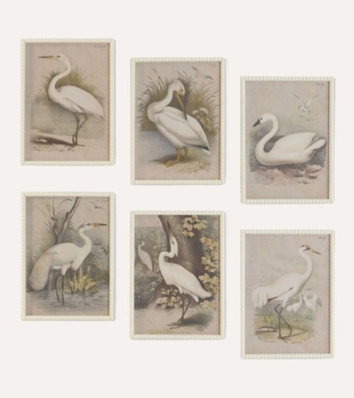 Cuadro Impreso Garza de Madera de Abeto