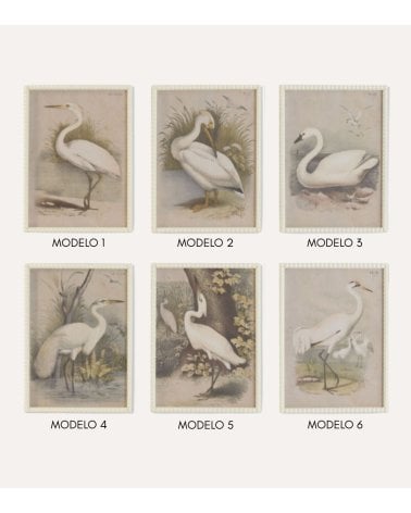 Cuadro Impreso Garza de Madera de Abeto