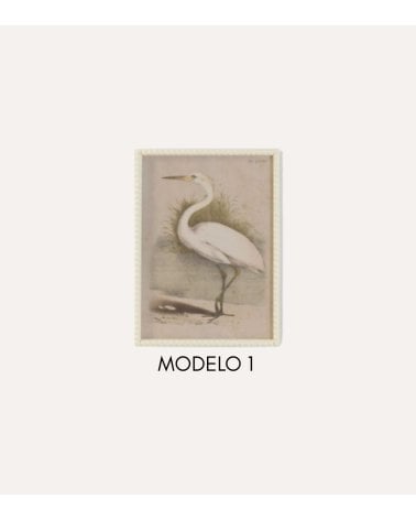 Cuadro Impreso Garza de Madera de Abeto