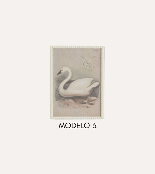 Cuadro Impreso Garza de Madera de Abeto