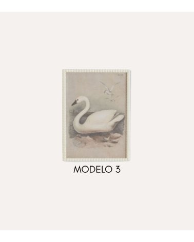 Cuadro Impreso Garza de Madera de Abeto