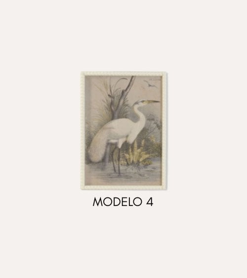 Cuadro Impreso Garza de Madera de Abeto