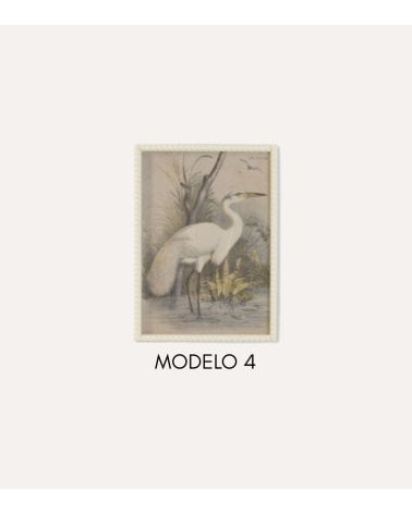 Cuadro Impreso Garza de Madera de Abeto