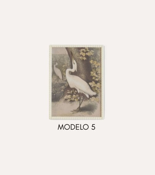 Cuadro Impreso Garza de Madera de Abeto