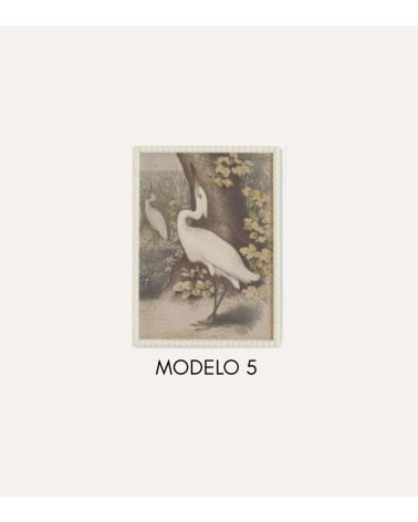 Cuadro Impreso Garza de Madera de Abeto