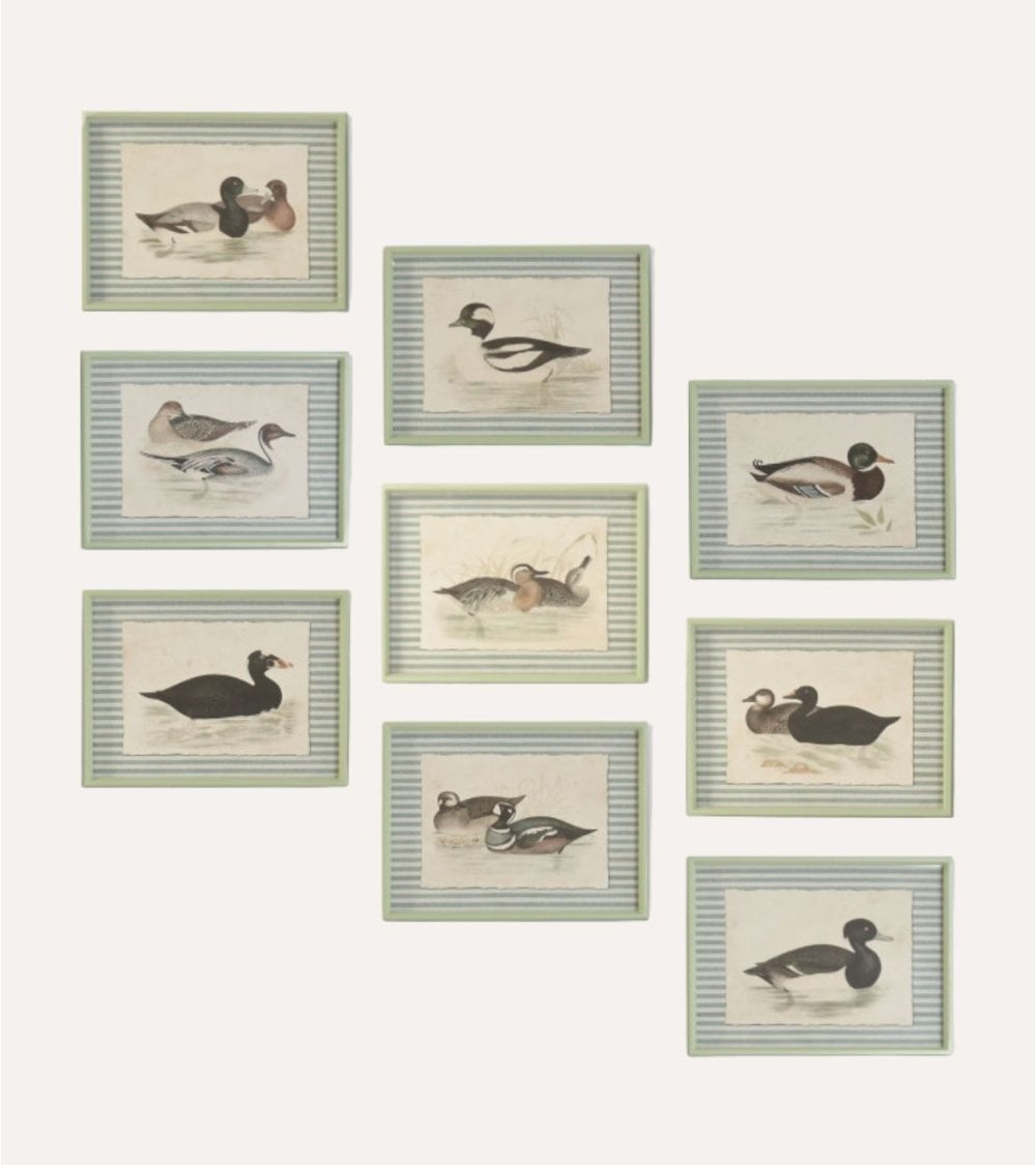 Cuadro Impreso Pato en Estanque de Madera de Abeto