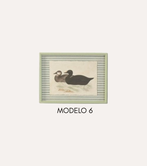 Cuadro Impreso Pato en Estanque de Madera de Abeto